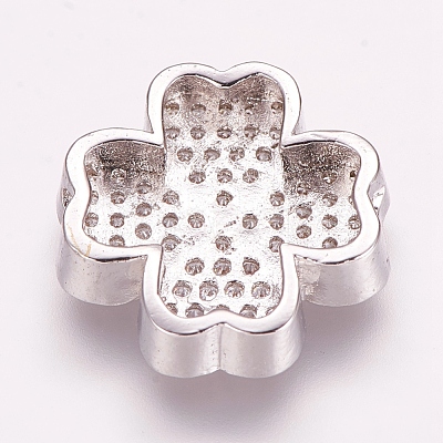 Brass Micro Pave Cubic Zirconia Beads ZIRC-E119-81-1