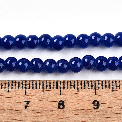 Baking Paint Imitation Jade Glass Round Bead Strands DGLA-Q021-4mm-33-1