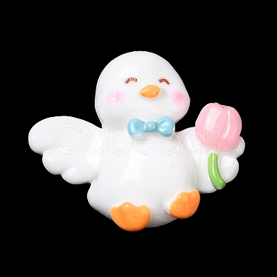 Cute Duck Opaque Resin Cabochons LS-RESI-L038-07P-06-1