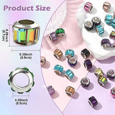 50Pcs Glass European Beads GPDL-YW0001-04-1
