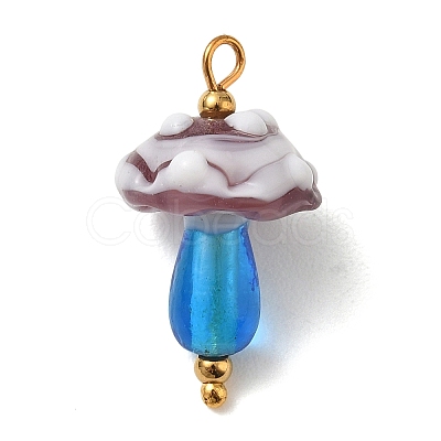 304 Stainless Steel with Handmade Bumpy Lampwork Pendants LA-CBA4231-01A-G-1