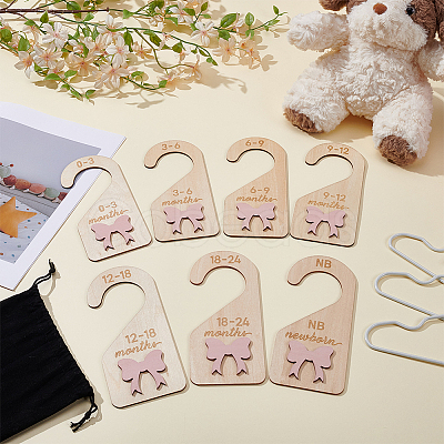 7Pcs MDF Closet Hanger Organizer AJEW-WH0752-034-1