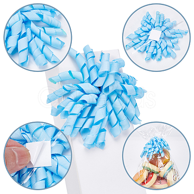 Polyester Curly Bowknot AJEW-WH0348-650A-1