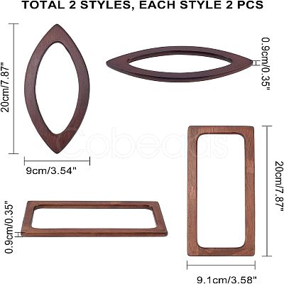 4Pcs 2 Styles Wooden Handles Replacement FIND-CA0002-22-1