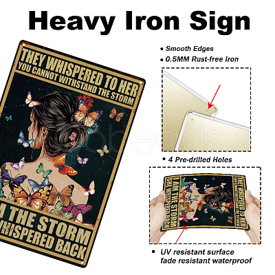 Vintage Metal Tin Sign AJEW-WH0189-835-1