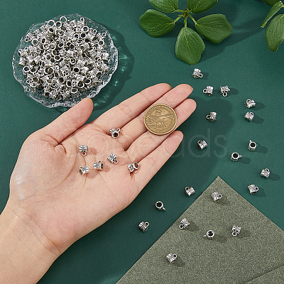 200Pcs Tibetan Style Alloy Tube Bails FIND-DC0005-76-1