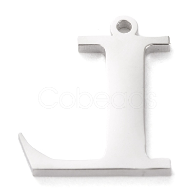 Tarnish Resistant 304 Stainless Steel Letter Pendant Rhinestone Settings STAS-J028-01L-1