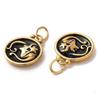 Ion Plating(IP) 304 Stainless Steel Enamel Pendants STAS-A080-43G-06-1
