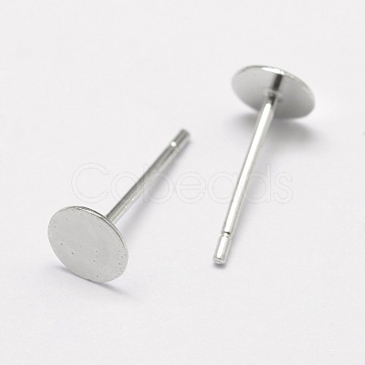 Anti-Tarnish Rhodium Plated 925 Sterling Silver Earrings Findings STER-P032-15-5mm-1
