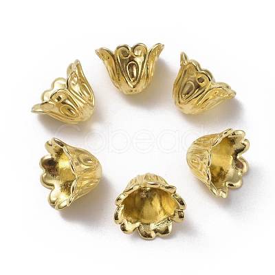 Tibetan Style Alloy Bead Caps TIBEB-EA9700YKG-G-LF-1