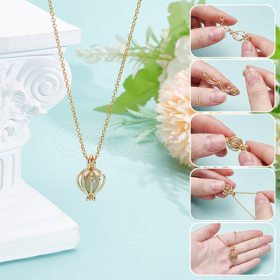 50Pcs 2 Colors Brass & Alloy Bead Cage Pendants FIND-DR0002-24A-1