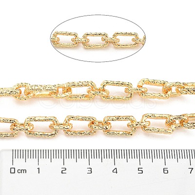 Alloy Textured Oval Link Chains LCHA-K001-05G-1