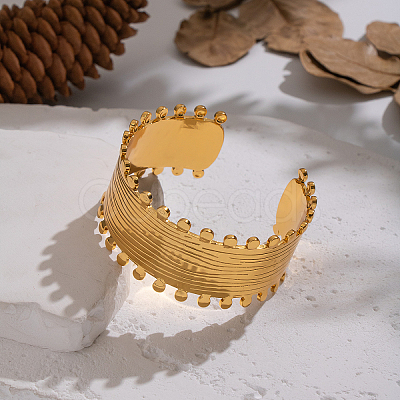 Fashion 304 Stainless Steel Open Cuff Bangles OU3634-1