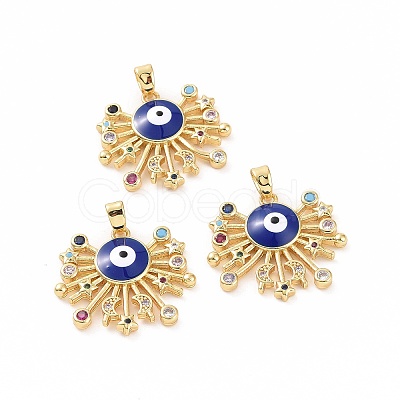 Brass Micro Pave Cubic Zirconia Pendants KK-A181-VA279-2-1