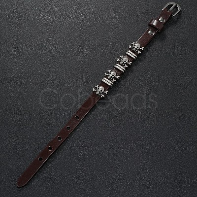 Alloy Skull Rivets Bracelet BJEW-C037-04B-1