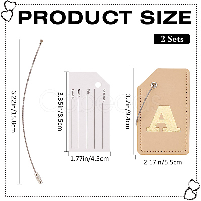 PU Leather Luggage Tag AJEW-WH20010-81A-1