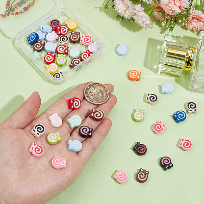 55Pcs Opaque Acrylic Beads OACR-PA0002-20-1