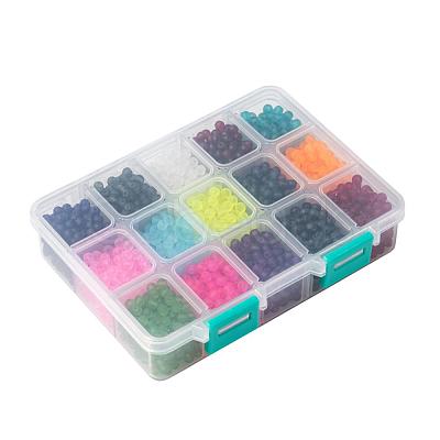 15 Colors Transparent Glass Beads FGLA-JP0001-01-4mm-1