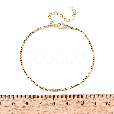 304 Stainless Steel Box Chain Bracelets BJEW-C134-01E-G-1
