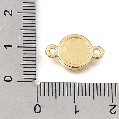 Brass Disc with Initial Links Connector Charms KK-E802-36G-R-1