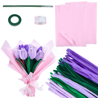 DIY Chenille Stem Tinsel Garland Craft Kits DIY-SC0033-14B-1