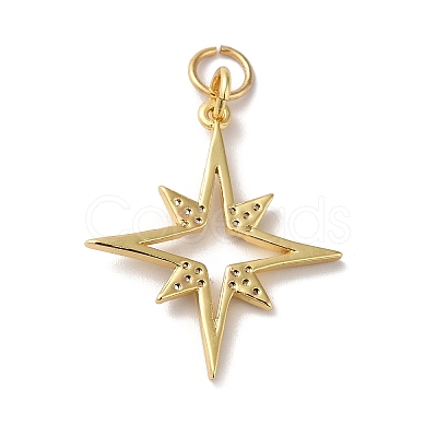 Rack Plating Brass Micro Pave Clear Cubic Zirconia Pendants X-KK-F853-14G-1