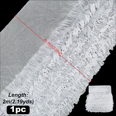 Polyester Lace Ribbon OCOR-WH0105-198-1