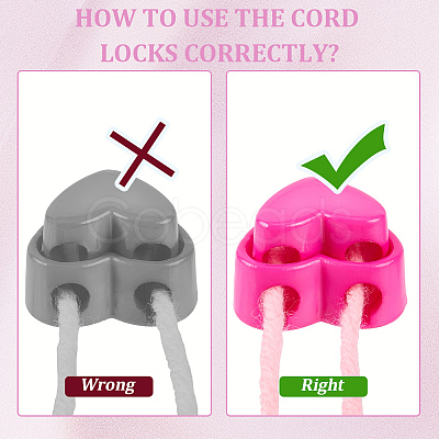 100Pcs 10 Colors Plastic Cord Locks FIND-SP0005-12-1