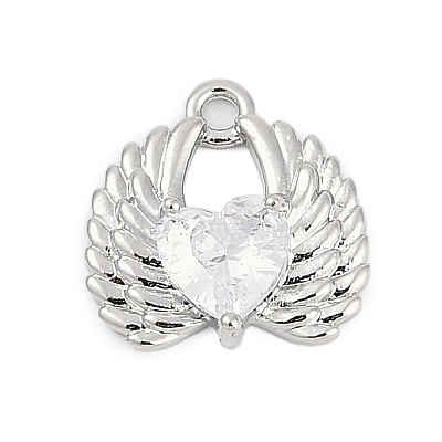 Brass Micro Pave Cubic Zirconia Charms ZIRC-P122-01B-P01-1