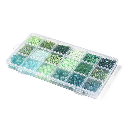 DIY 18 Style Resin & Acrylic Beads Jewelry Making Finding Kit DIY-NB0012-04E-1
