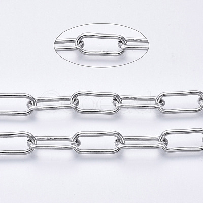 Tarnish Resistant 304 Stainless Steel Paperclip Chains CHS-N001-02P-1