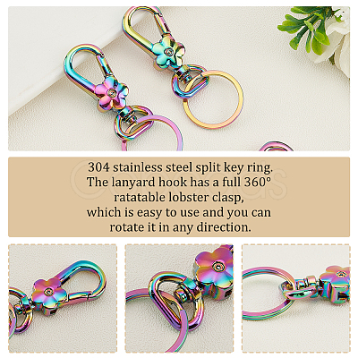 10Pcs Flower Zinc Alloy Swivel Clasps FIND-PH0009-02-1