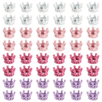 48Pcs 4 Colors Alloy Crown European Beads FIND-TA0010-45-1