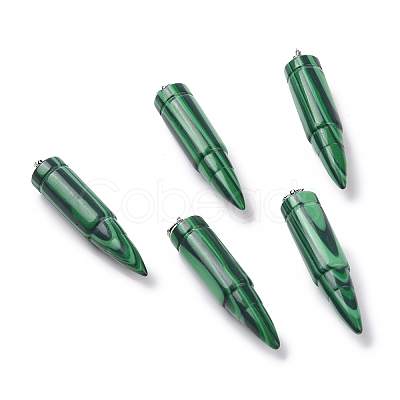 Synthetic Malachite Pointed Pendants G-D850-15-1