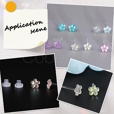 12 Pairs 6 Colors Resin Stud Earrings EJEW-SP0001-13-1