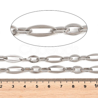 201 Stainless Steel Oval Link Chains CHS-H118-18P-1