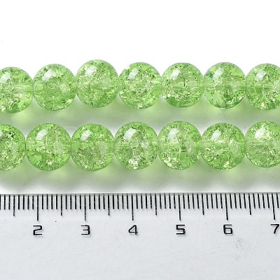 Spray Painted Crackle Glass Beads Strands CCG-Q001-10mm-11-1