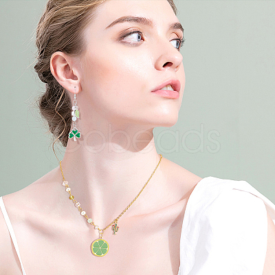 40Pcs 10 Style Light Gold Plated Alloy Enamel Pendants ENAM-AR0001-21-1