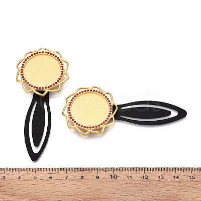 Alloy & Iron Bookmark Cabochon Settings PALLOY-N184-10G-1