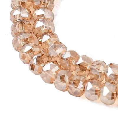 Electroplate Glass Beads Strands GLAA-Q105-03O-1