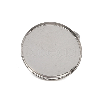 304 Stainless Steel Cuff Ring Components STAS-D372-06P-08-1