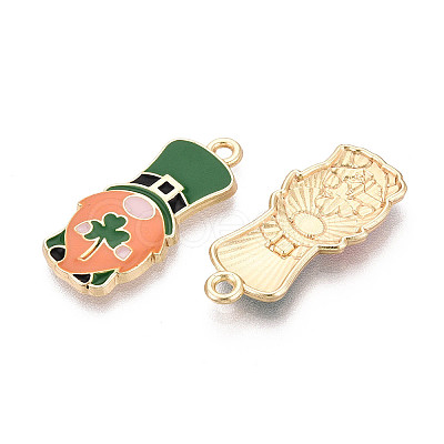 Saint Patrick's Day Alloy Enamel Pendants ENAM-T024-37A-G-1