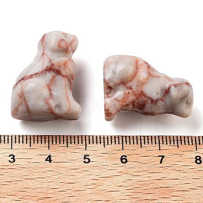 Natural & Synthetic Gemstone Carved Dog Figurines DJEW-L023-A-1