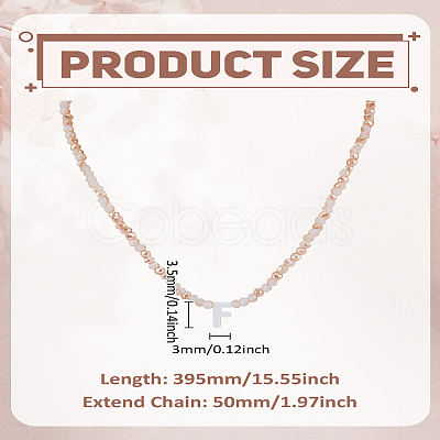 1Pc Glass Rondelle Beaded Necklaces NJEW-LP0007-23F-1