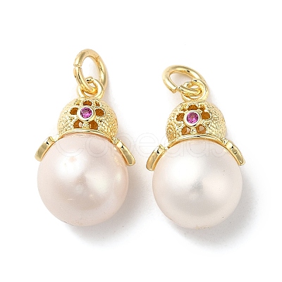 Natural Pearl Pendants PEAR-M012-02G-1