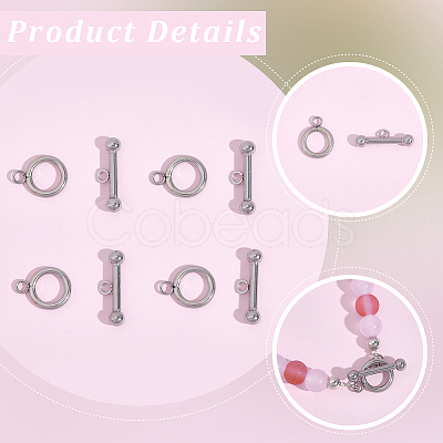 25Pcs 304 Stainless Steel Toggle Clasps STAS-BBC0009-60A-1