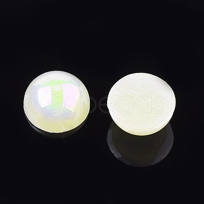 ABS Plastic Imitation Pearl Cabochons OACR-S025-6mm-12-1