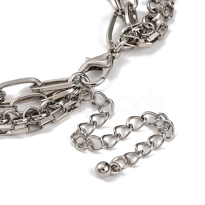 Alloy Multi Layered Necklaces for Women NJEW-U013-04P-1