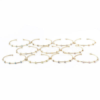 Brass Cuff Bangles BJEW-A134-02G-M-1