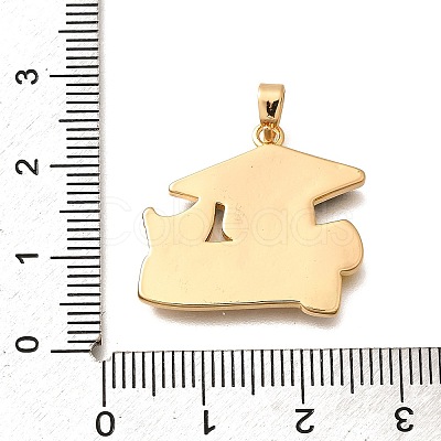 Brass Enamel Pendants KK-R212-17A-G-1